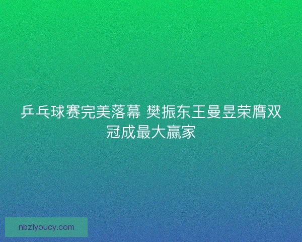 乒乓球赛完美落幕 樊振东王曼昱荣膺双冠成最大赢家