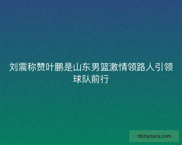 刘震称赞叶鹏是山东男篮激情领路人引领球队前行
